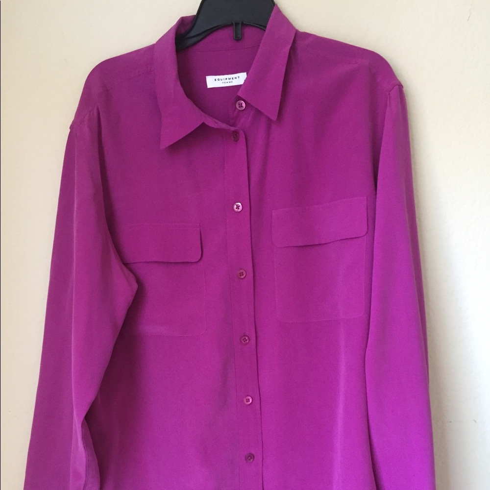 Equipment Femme magenta silk blouse